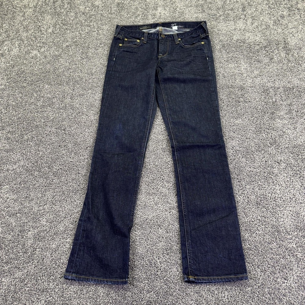 J.Crew Jeans Womens 27 Short Blue Matchstick Slim Straight Dark Wash Denim